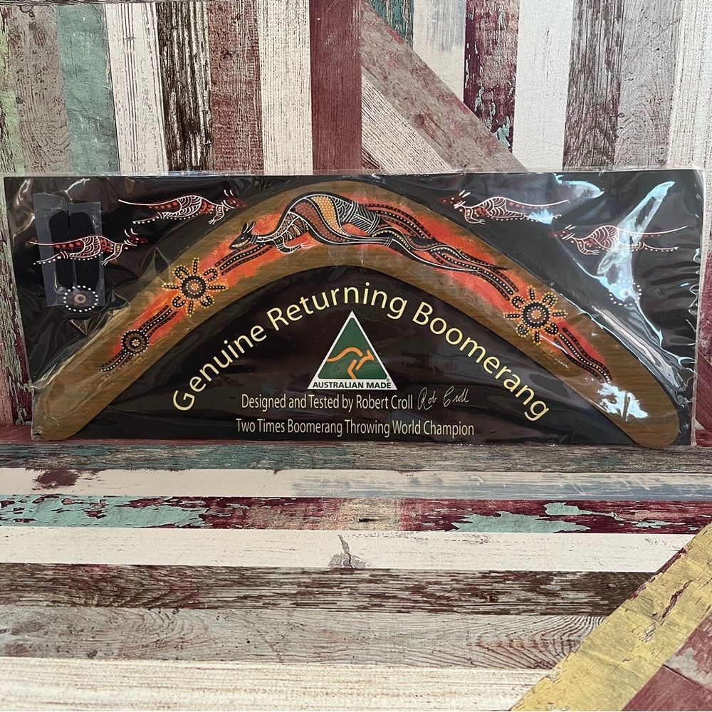 Romike Industries NEW Australian Boomerang Gen. Return 14”Tested By Robert Croll
